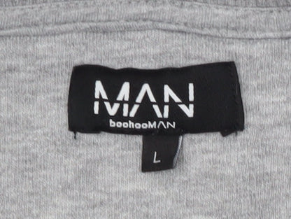 Mens UK Size L boohooMAN Grey Pullover Sweatshirt