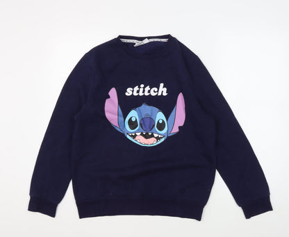 Unisex Adults UK Size S Disney Blue Pullover Sweatshirt