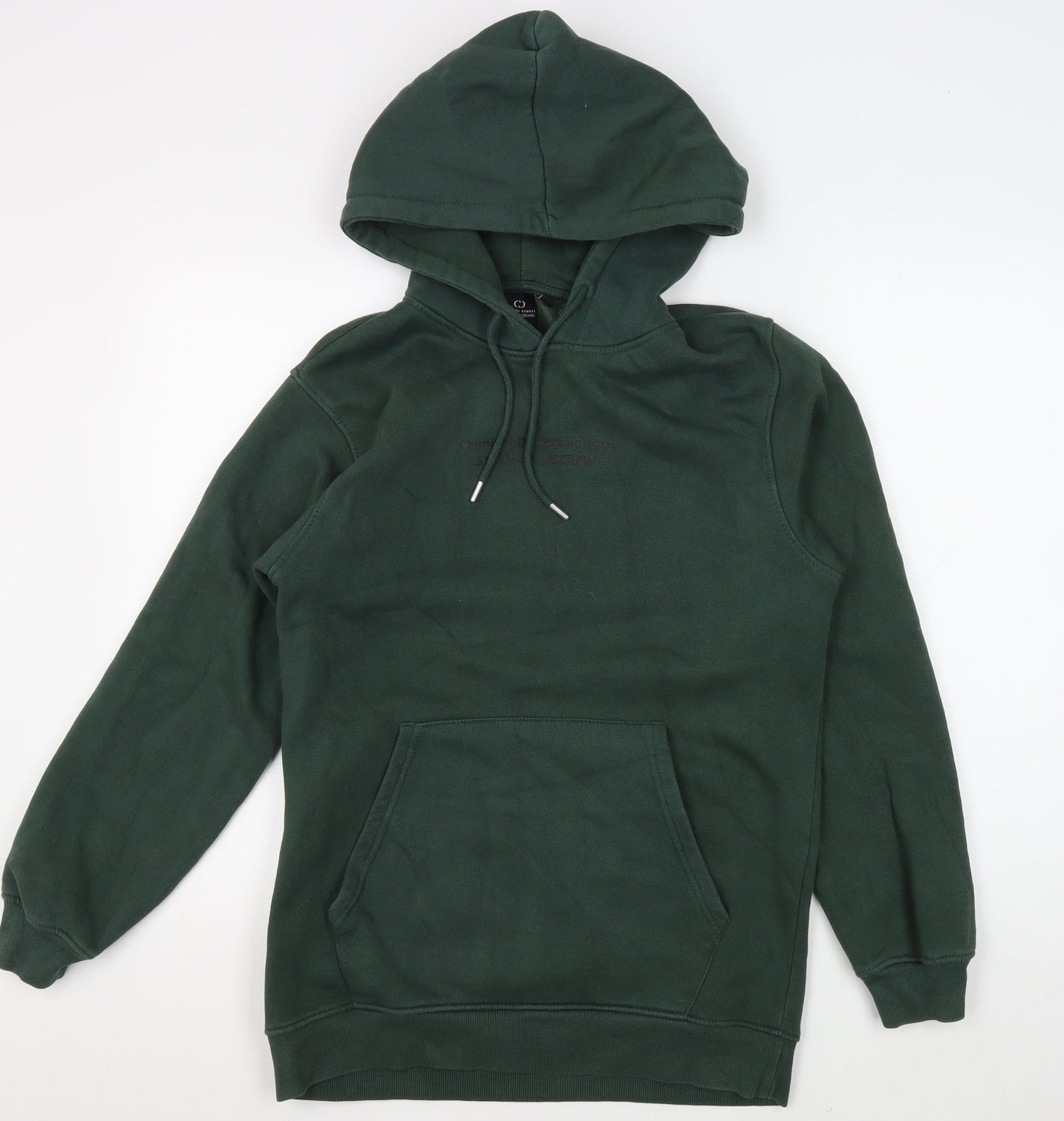 Mens UK Size S Criminal Damage Green Pullover Hoodie
