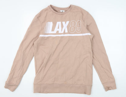 Mens UK Size M NEXT Beige Pullover Sweatshirt