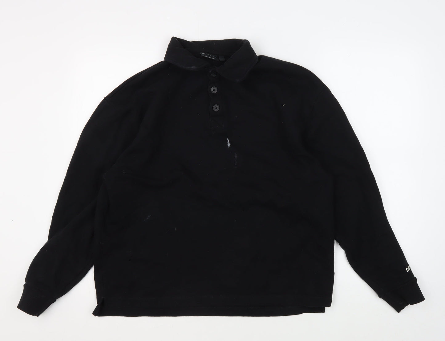 Mens UK Size XS ASOS DESIGN Black Henley Sweatshirt