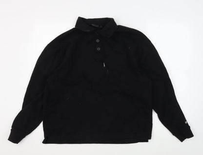 Mens UK Size XS ASOS DESIGN Black Henley Sweatshirt