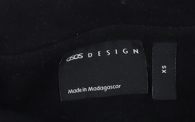 Mens UK Size XS ASOS DESIGN Black Henley Sweatshirt
