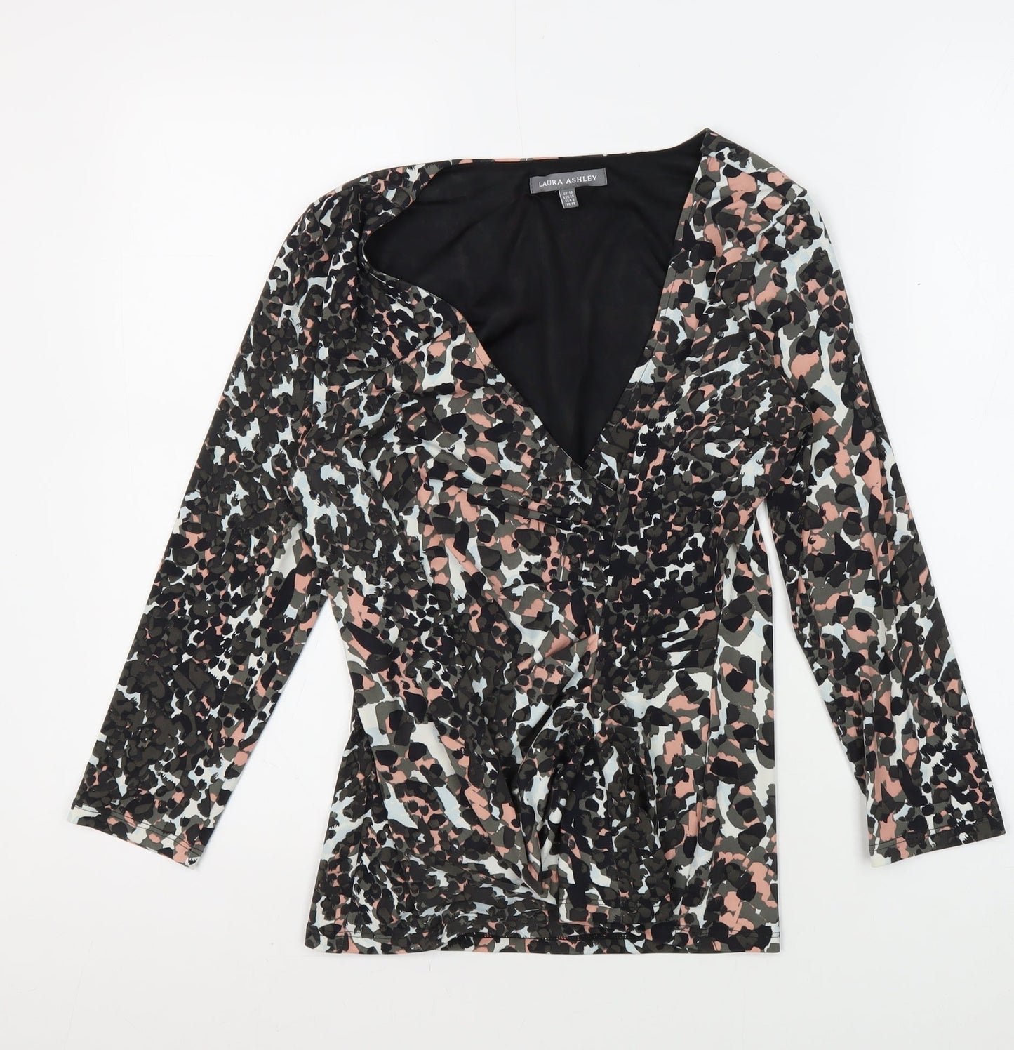 Laura Ashley Women’s Multicoloured Animal Print Wrap Blouse