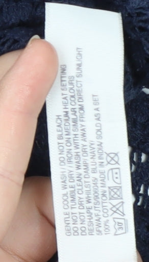 FatFace Women's Blue Crochet Camisole Blouse Size 10