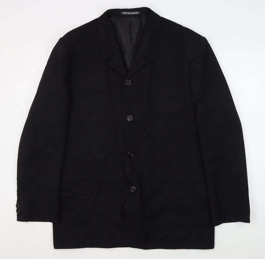 Mens UK Size 42 Jeff Banks Regular Black Suit Jacket