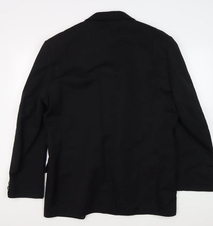 Mens UK Size 42 Jeff Banks Regular Black Suit Jacket
