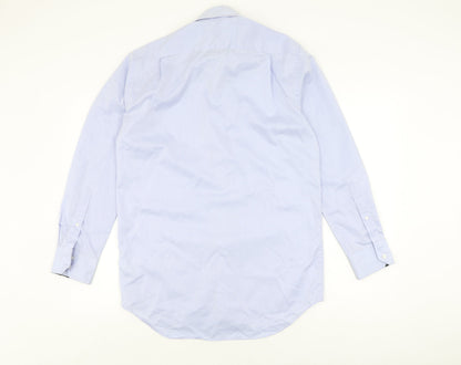 Paul Costelloe Men's Blue Long Sleeve Shirt Size 15