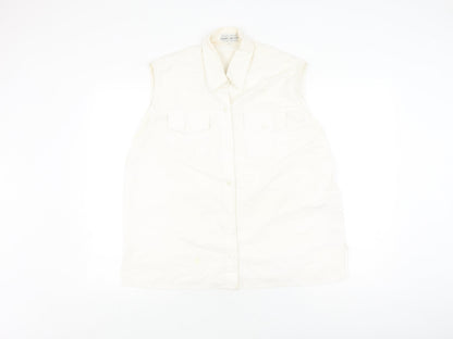 Golden Falcon Women's Ivory Sleeveless Button-Up 2XL