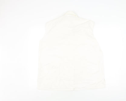 Golden Falcon Women's Ivory Sleeveless Button-Up 2XL