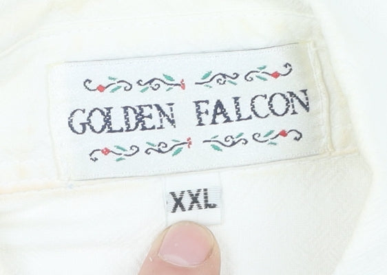 Golden Falcon Women's Ivory Sleeveless Button-Up 2XL