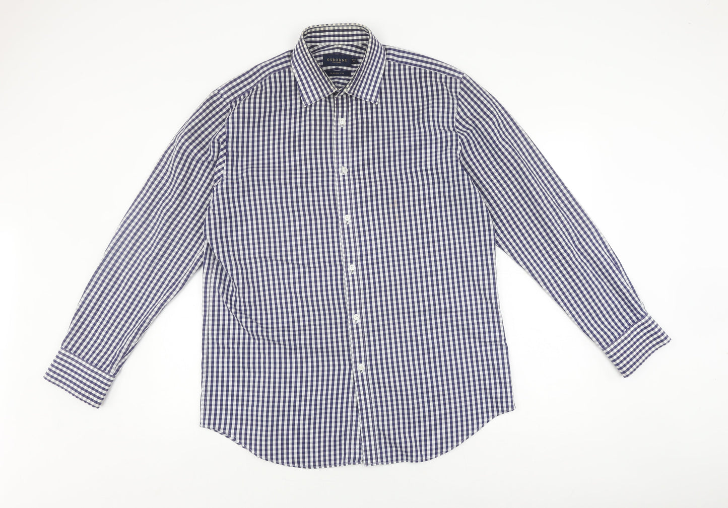Osborne Men's Blue Check Classic Fit Shirt Size 16