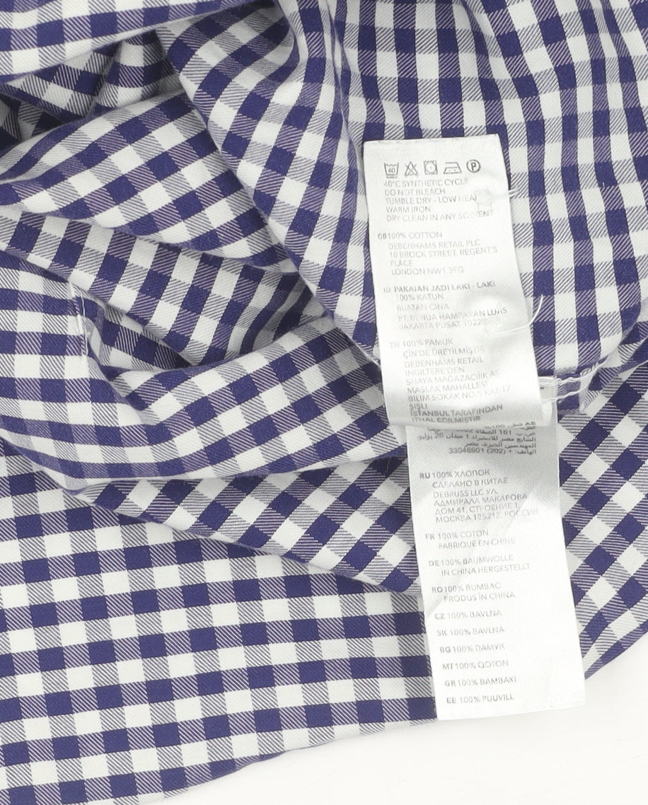 Osborne Men's Blue Check Classic Fit Shirt Size 16