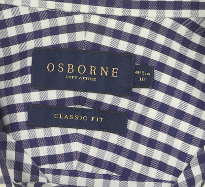Osborne Men's Blue Check Classic Fit Shirt Size 16