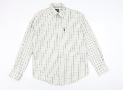 Rockport Men's Beige Check Long Sleeve Button-Up Shirt