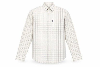 Rockport Men's Beige Check Long Sleeve Button-Up Shirt