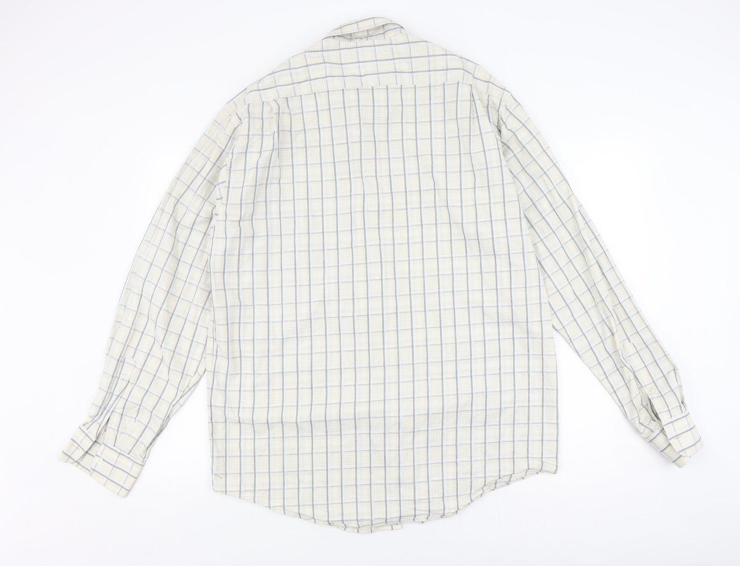 Rockport Men's Beige Check Long Sleeve Button-Up Shirt