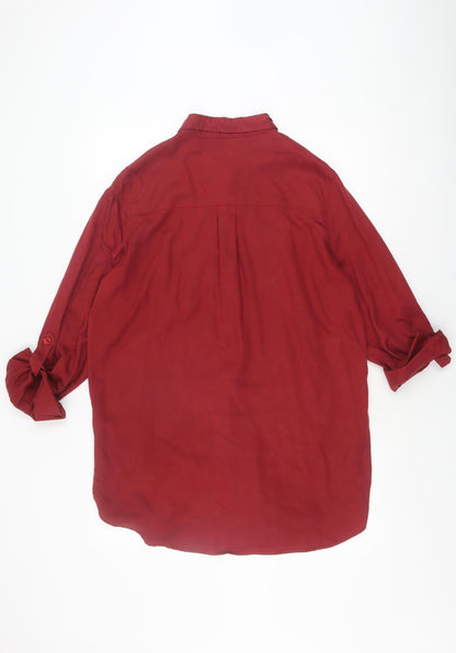 Womens UK Size 16 Lipsy Red Basic Button-Up