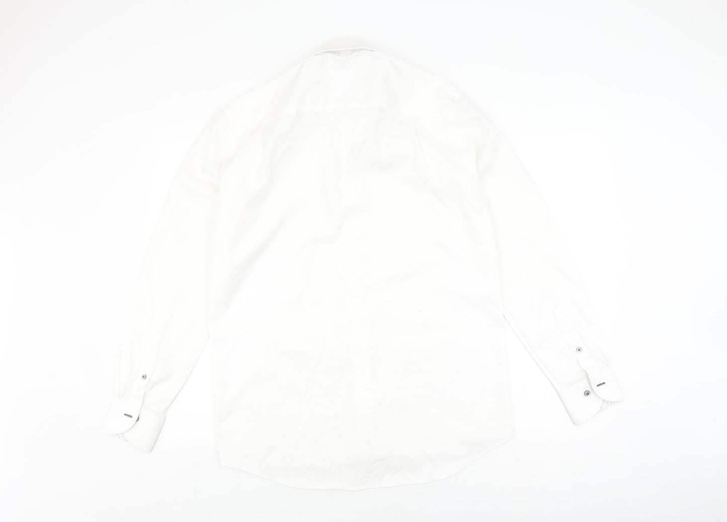 Paul Costelloe Men's White Classic Fit Button-Up Shirt 15.5