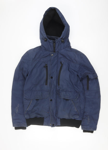 Mens UK Size S Blue Inc Blue Basic Jacket