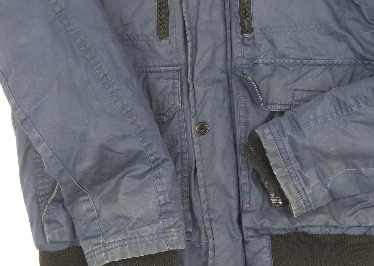 Mens UK Size S Blue Inc Blue Basic Jacket