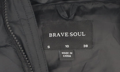 Womens UK Size 10 Brave Soul Black Puffer Jacket