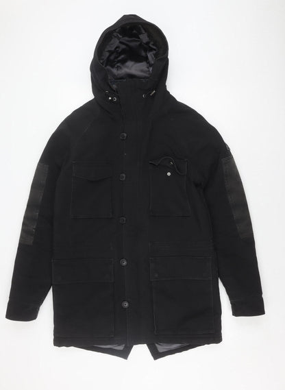Mens UK Size M IKKS Black Military Jacket