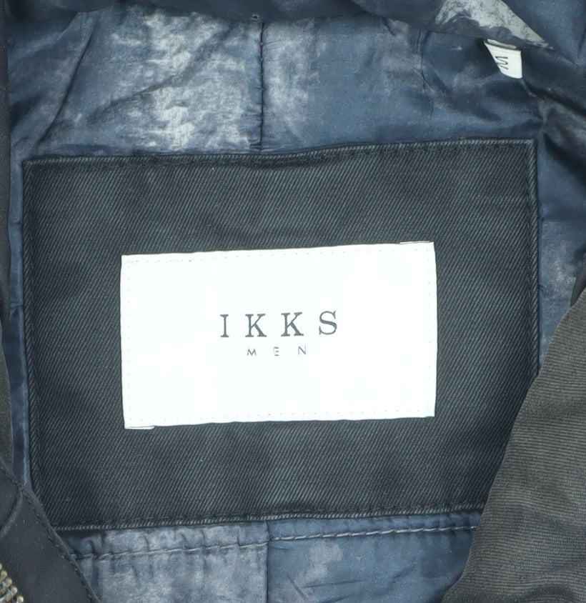 Mens UK Size M IKKS Black Military Jacket