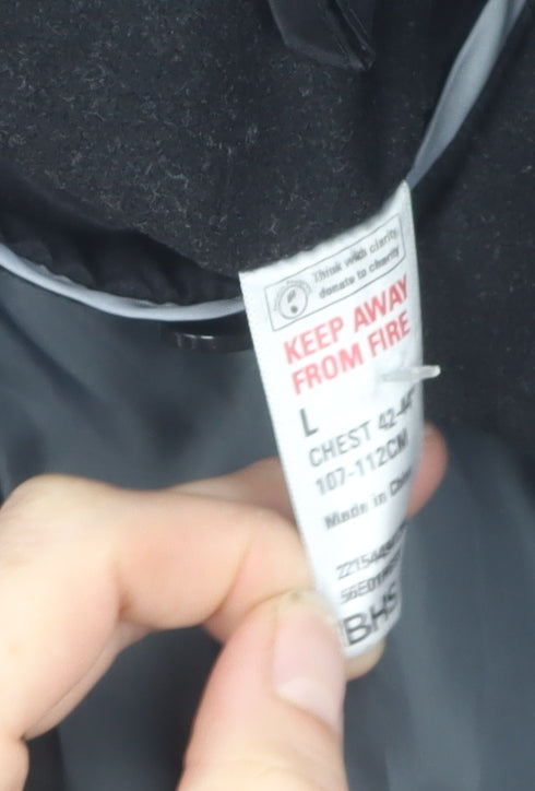 Atlantic Bay Men's Black Wool Blend Overcoat Size L