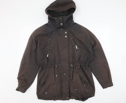 Pepe Jeans Women's Brown Parka Jacket, Size S, Winter Ready