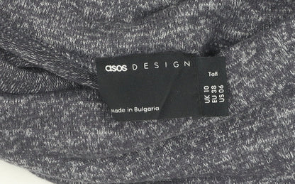 ASOS DESIGN Women’s Grey High Neck Jumper Dress, Size 10