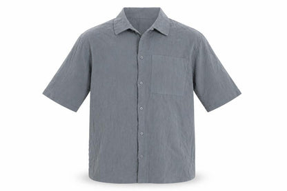 Lefties Men's Grey Cotton Relaxed Fit Shirt Size L