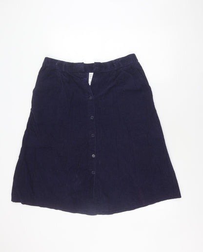 Damart Women's Blue Corduroy Skirt Size 16 Casual Wear