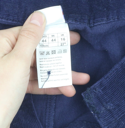 Damart Women's Blue Corduroy Skirt Size 16 Casual Wear