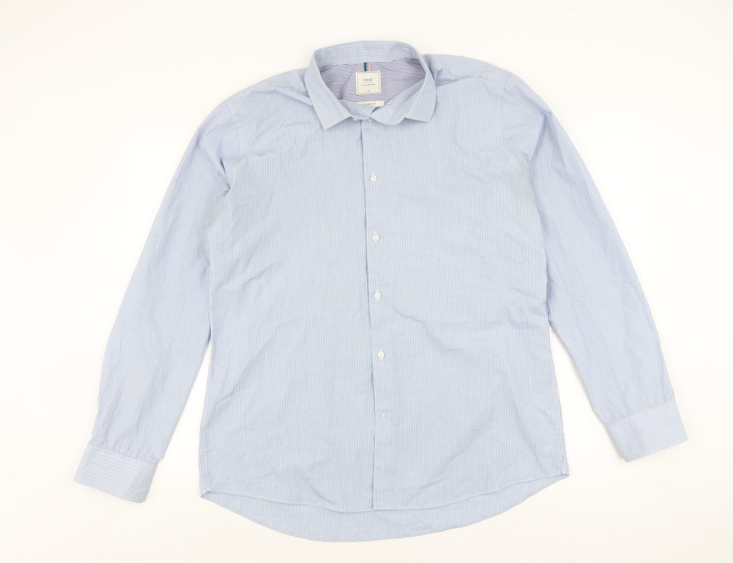 Next Men's Blue Slim Fit Button-Up Shirt 17