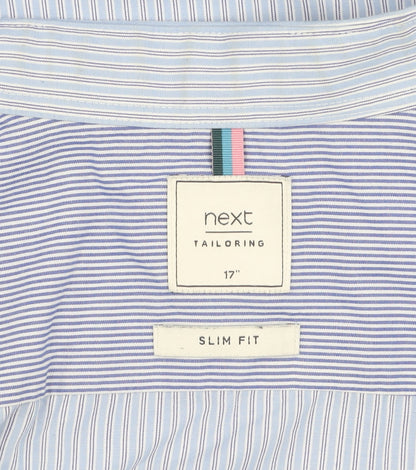 Next Men's Blue Slim Fit Button-Up Shirt 17