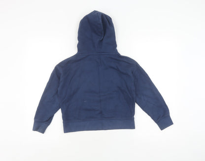 GAP Girls Blue Pullover Hoodie, Logo, Size S, Fleece