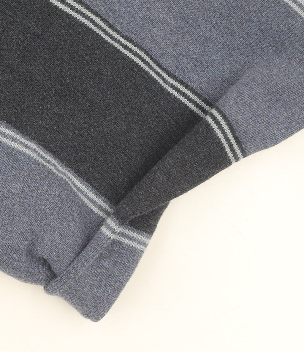 Wolsey Men's Blue Striped Long Sleeve Polo - M