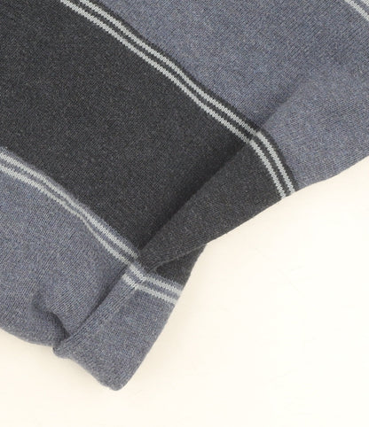 Wolsey Men's Blue Striped Long Sleeve Polo - M