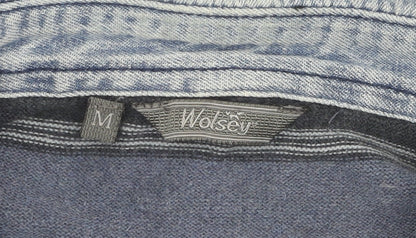 Wolsey Men's Blue Striped Long Sleeve Polo - M