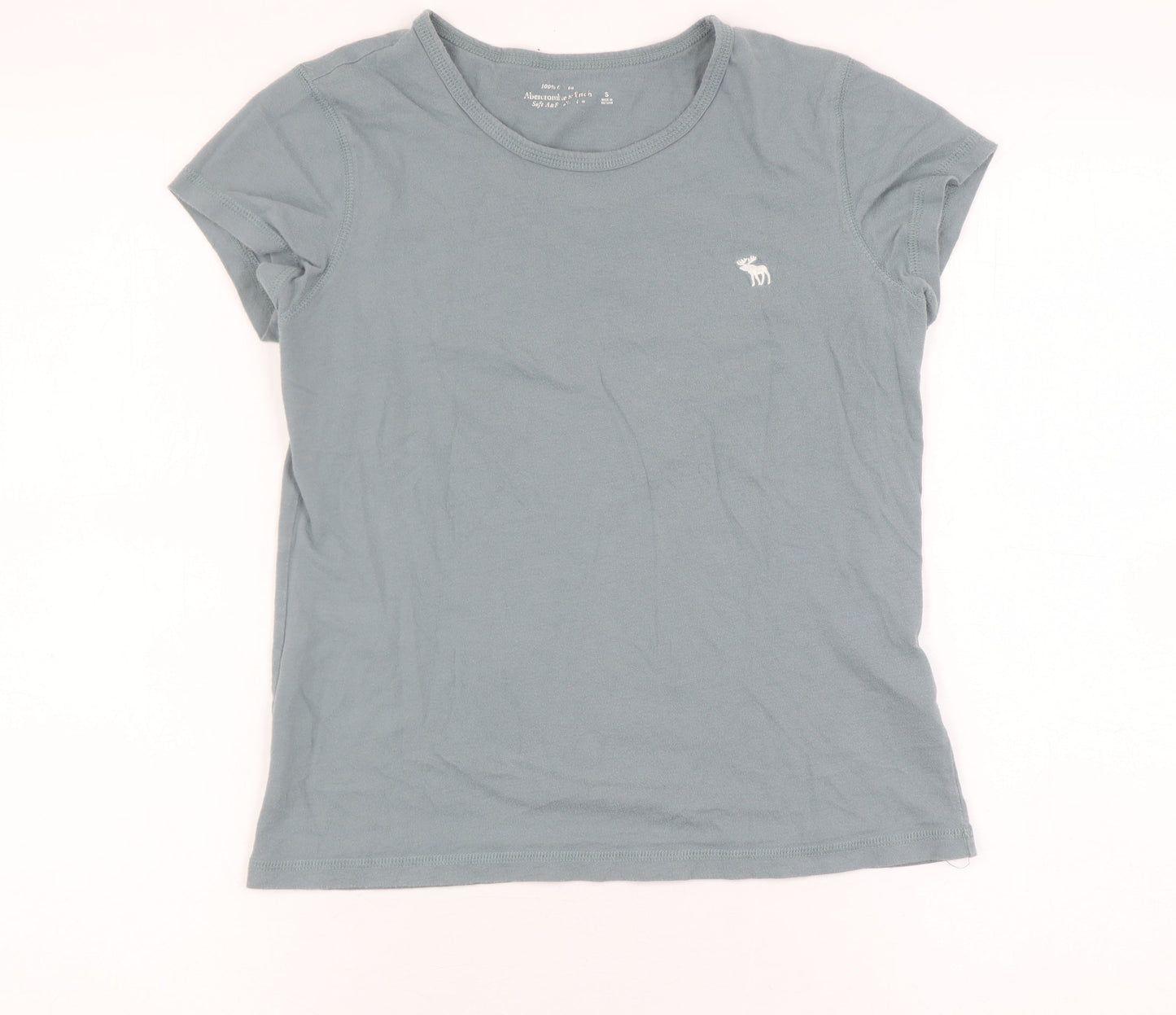 Abercrombie & Fitch Girls Blue T-Shirt Size S, Casual Crew Neck