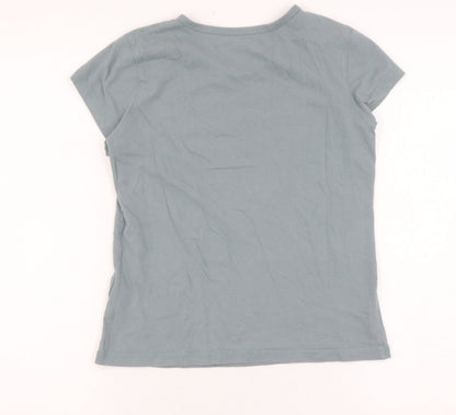 Abercrombie & Fitch Girls Blue T-Shirt Size S, Casual Crew Neck