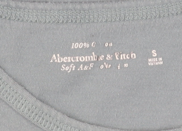 Abercrombie & Fitch Girls Blue T-Shirt Size S, Casual Crew Neck