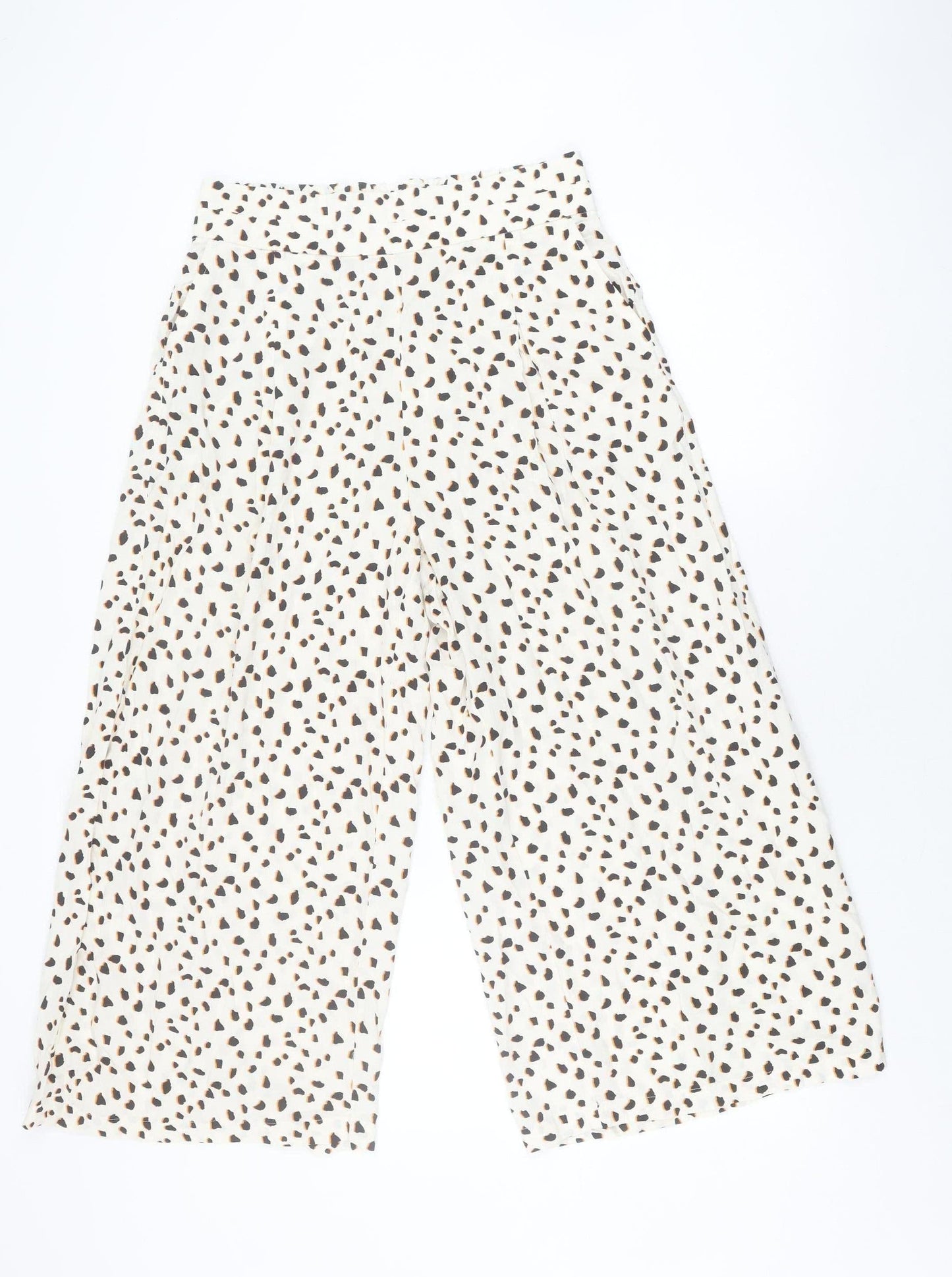 Womens UK Size 10 Marks and Spencer Relaxed Fit Casual Ivory Trousers