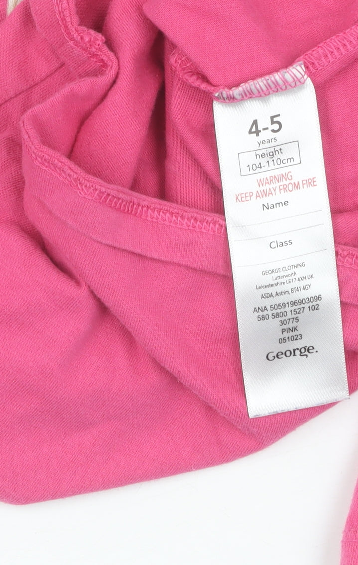 George Girls Pink Barbie Graphic T-Shirt, 4-5 Years