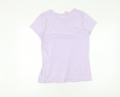 Adidas Girls Purple T-Shirt with Logo, Size 14 Plus, Cotton