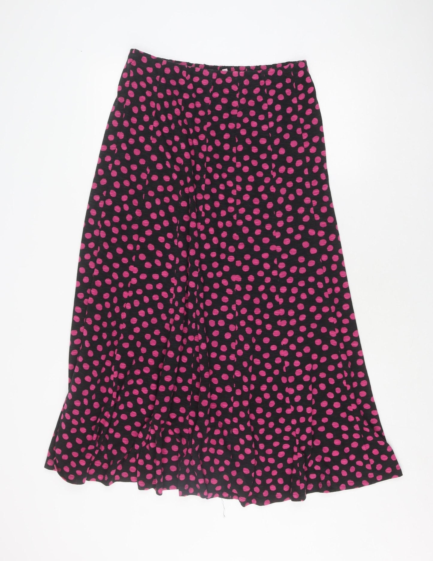 Per Una Women's XS Black Pink Polka Dot Midi Skirt