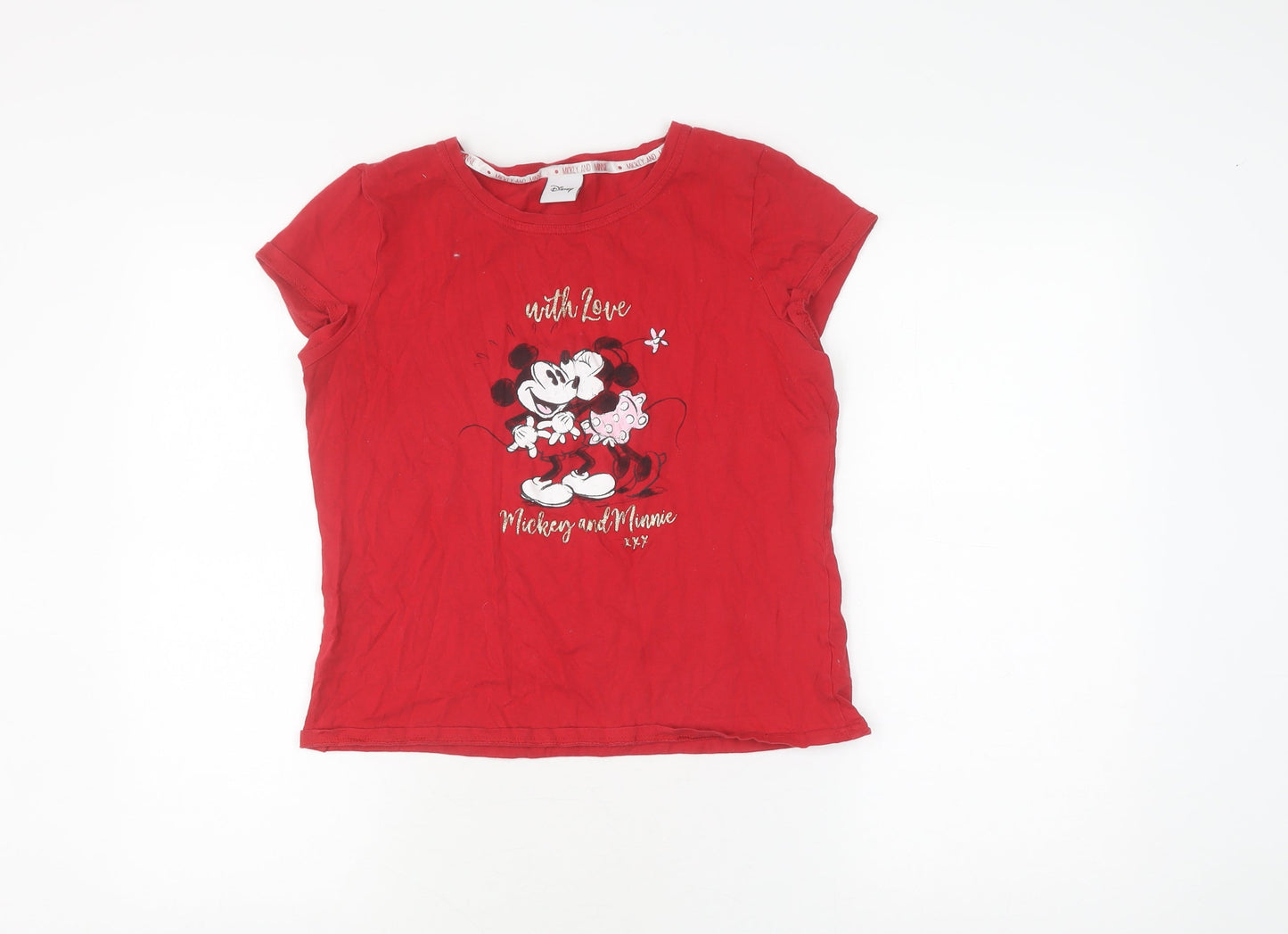 Disney Girls Red Mickey & Minnie Pyjama Top, Size 8-10