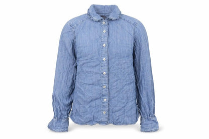 Womens UK Size 8 Marks and Spencer Blue Basic Button-Up