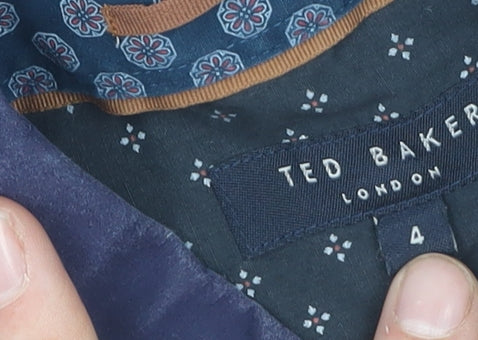Ted Baker Men's Blue Graphic Print Shirt, Size 16